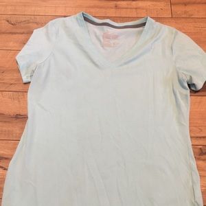 Women’s size lg light blue navy dry fit tee
